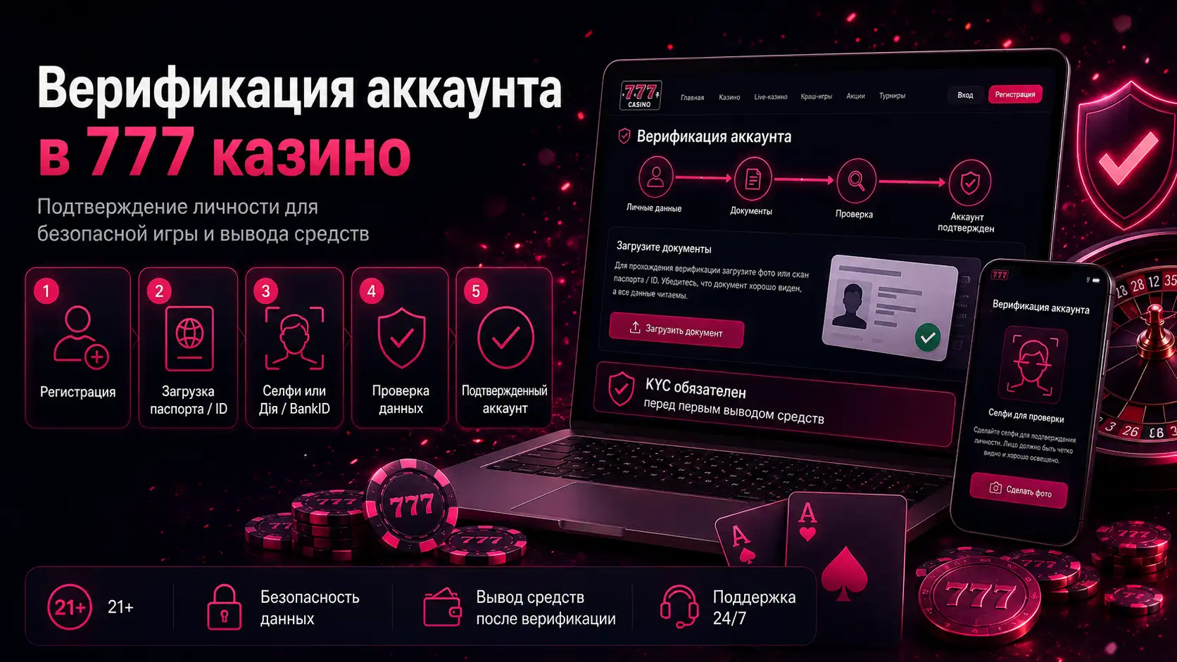 Верификация аккаунта в 777 казино